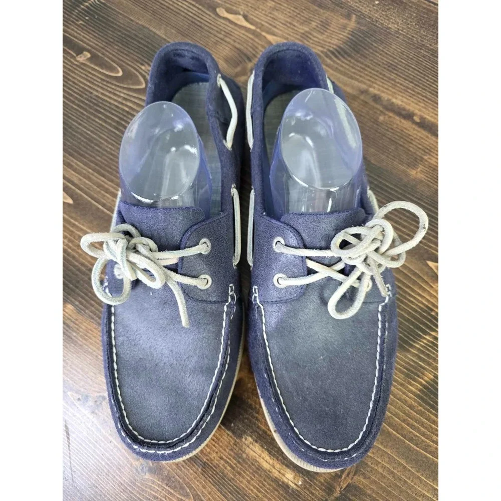 GH Bass & Co Hampton Men's Boat Shoes Size 11.5 Blue Navy Slip On Leather Loafer